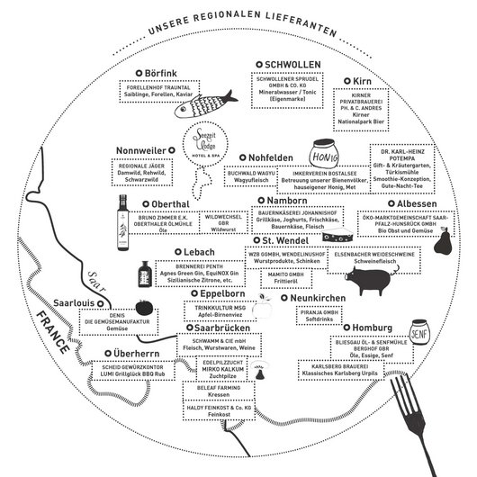 Zwischen See und Wald: Ihr nachhaltiges Hotel in Deutschland Übersicht der regionalen Lieferanten des Seezeit Lodge Hotel & Spa