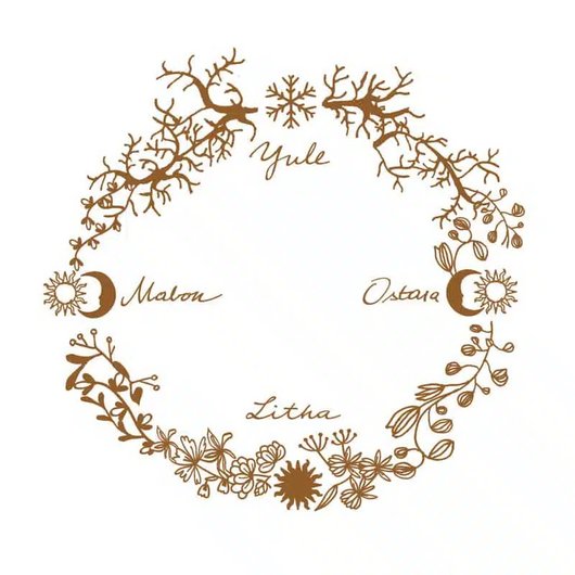 Das Erbe der Kelten erleben: Seezeitlodge Kreis mit festlichen Jahreszeiten Yule, Ostara, Litha, Malon mit saisonalen Symbolen