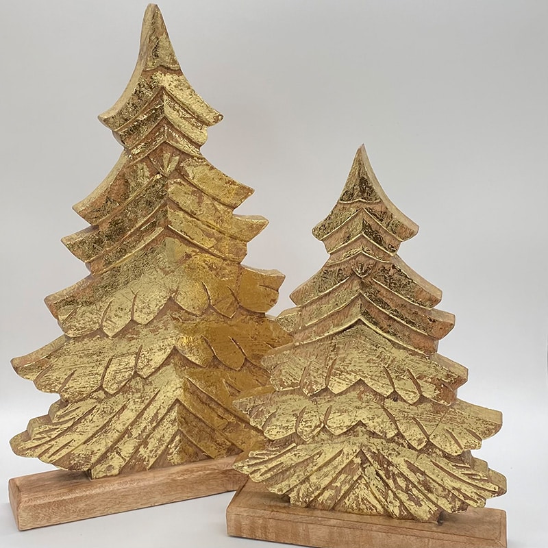 LieblingsIdeen für nachhaltige Weihnachtsdeko - Tannenbäume in gold